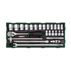 Набор-сет головок 1/2" с принадлежностями 25 предметов TOPTUL (GTB2504)