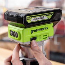 Фрезер аккумуляторный Greenworks G24RO 24В (АКБ 2Ач +ЗУ)