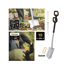 Лопата штыковая телескопическая закругленная Xact FISKARS (1066732)