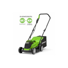 Аккумуляторная газонокосилка Greenworks GD24LM33K4 24В (в комплекте АКБ + ЗУ)