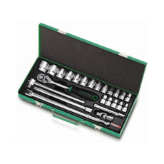 Набор головок 1/2" 8-32мм 24предмета 6гран. металлический кейс TOPTUL (GCAD2403)