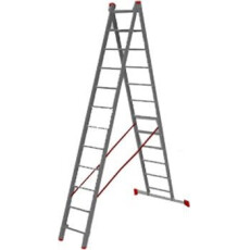 Лестница алюм. 2-х секц. 300/553см 2х12 ступ., 10,2кг PRO STARTUL (ST9947-12)