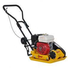 Виброплита SKIPER С90 (Honda GX160, 5.5л.с., плита 54х42см., 15кН, 25м/мин, рез. коврик, колёса)