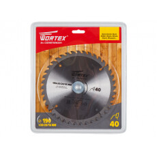 Диск пильный 190х30/20/16 мм 40 зуб. по дереву WORTEX (твердоспл. зуб)