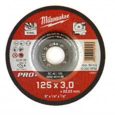 Диск отрезной по металлу 125 мм/3мм MILWAUKEE SC 42/125