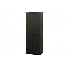 Шкаф уличный Keter Compact Garden Rattan tall (коричневый)