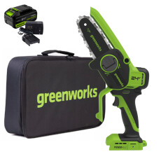 Мини-пила цепная аккумуляторная Greenworks CS2410AK4 24V (АКБ 4А/ч + ЗУ)