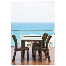 Стол уличный со стеклом Keter Sumatra (коричневый)