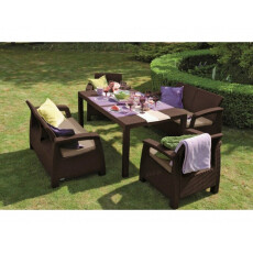 Скамья двухместная Corfu II Love Seat, коричневый
