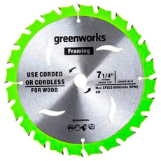 Диск пильный по дереву для циркулярной пилы Greenworks 184x20 мм, 40T (2943307)