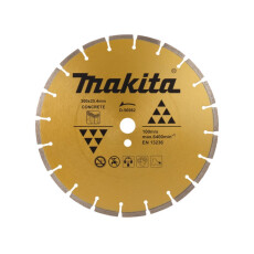 Алмазный круг 300х20/25.4 мм по бетону сегмент. MAKITA (сухая резка)