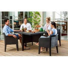 Набор уличной мебели (Стол, 4 кресла) Columbia dining set, коричневый