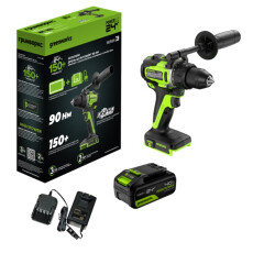 Аккумуляторная дрель-шуруповерт Greenworks GD24DD90 24В (АКБ 4Ач + ЗУ)