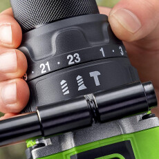 Аккумуляторная ударная дрель-шуруповерт Greenworks GD24DD140 24В (2 АКБ 4Ач + ЗУ)