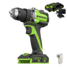 Аккумуляторная дрель-шуруповерт Greenworks DD560 24В (2 АКБ 2Ач + ЗУ)