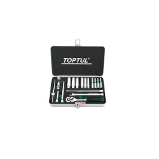 Набор головок 1/4" 4-13мм 18предм. 6гр. метал. кейс  TOPTUL (GCAD1822)