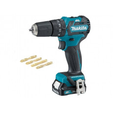 Аккумуляторная ударная дрель-шуруповерт MAKITA HP 332 DWAX1 в чем. + набор бит