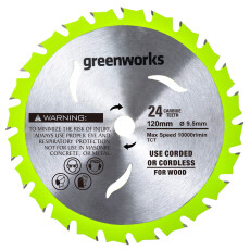 Диск пильный по дереву для циркулярной мини пилы Greenworks 120х9,5мм, 24T (2952507)