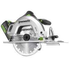 Циркулярная пила аккумуляторная Greenworks GD24CS 24В (АКБ 4Ач + ЗУ)