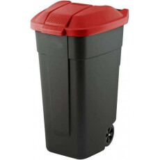 Контейнер для мусора на колесах REFUSE BIN 110 л, черный/красный
