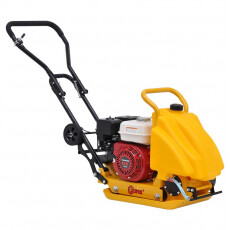 Виброплита SKIPER С60 (Honda GX160, 5.5л.с., плита 53х37см., 11кН, 25м/мин, рез. коврик, колёса)