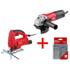 Набор электроинструмента WORTEX (УШМ AG 1210-1 + лобзик JS 6507 + набор пилок)