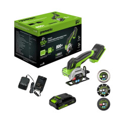 Аккумуляторная углошлифмашина Greenworks GD24UCS 24В (АКБ 2Ач + ЗУ)