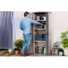 Шкаф уличный Keter Boston base compact tall высокий (каппучино)