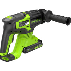 Перфоратор аккумуляторный Greenworks GD24SDS2 24В (АКБ 2 Ач + ЗУ)