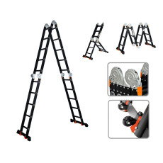 Лестница алюм. многофункц. 4х5 ступ.(283см/580см) 15,5кг BLACK LINE STARTUL (ST9930-05)
