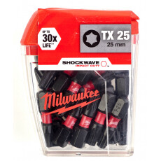 Бита ударная для шуруповерта MILWAUKEE SHOCKWAVE TX25 25 мм (25 шт.)