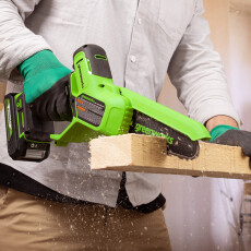 Мини-пила цепная аккумуляторная Greenworks GD24CSMNXK4 (АКБ 4Ач + ЗУ)