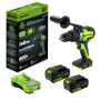 Аккумуляторная ударная дрель-шуруповерт Greenworks GD24DD140 24В (2 АКБ 4Ач + ЗУ)