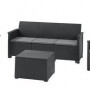 Комплект мебели (3х-местный диван, 2 кресла, столик-сундук) "Emma store 3 seater", графит