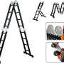 Лестница алюм. многофункц. 4х4 ступ.(229см/465см) 13,8кг BLACK LINE STARTUL (ST9930-04)