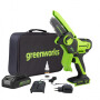 Мини-пила цепная аккумуляторная Greenworks G24MCS10K2 24В