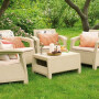 Комплект мебели KETER Corfu quattro set, песочный
