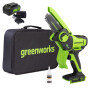 Мини-пила цепная аккумуляторная Greenworks G24MCS10K4 24В