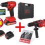 Набор электроинструмента WORTEX (дрель-шуруповерт BD 2025-1 DLi в чем. ALL1 + дрель DS 1308 + набор сверл)