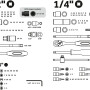 Набор головок и бит 110пр. 1/4",1/2" PRO STARTUL LE MANS (PRO-110L)