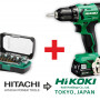 Аккумуляторный шуруповерт Hikoki DS12DA + набор насадок