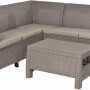 Комплект мебели KETER Corfu II Relax Set (скамья угловая, столик), капучино