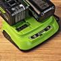 Ультрабыстрое двойное зарядное устройство Greenworks 24V G24X2C8 8A