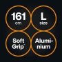 Черенок алюминиевый FISKARS OneClick L 161см