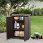Шкаф уличный Keter Compact Garden Rattan низкий (коричневый)