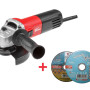 Угловая шлифмашина Wortex AG 1207-3 в кор. +  2 круга по металлу LUGAABRASIV