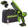 Мини-пила цепная аккумуляторная Greenworks GD24CSMNXK2 (АКБ 2Ач + ЗУ)