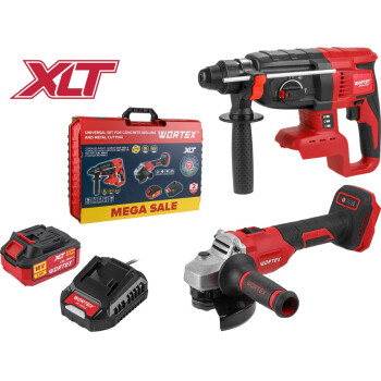 Набор аккум. инструмента WORTEX (перфоратор CRH 1824-2 + УШМ LX CAG 1812-1 E + АКБ 4А*ч + ЗУ 2 А)