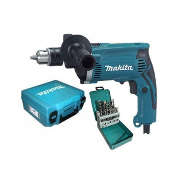 Дрель ударная MAKITA HP 1630 KX 2 + набор сверл