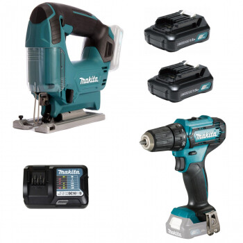 Аккумуляторная дрель-шуруповерт MAKITA DF 333 DWYE+ Аккум. лобзик MAKITA JV 101 D